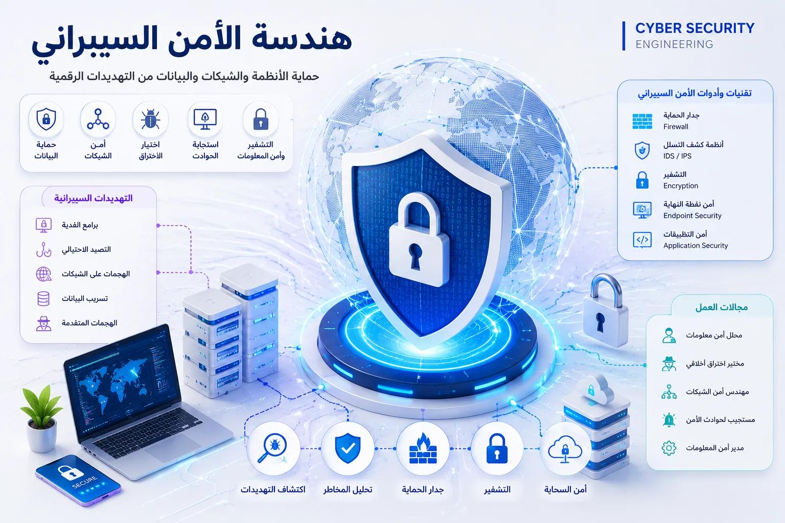 هندسة الأمن السيبراني من أهم تخصصات الهندسة المطلوبة عالميًا