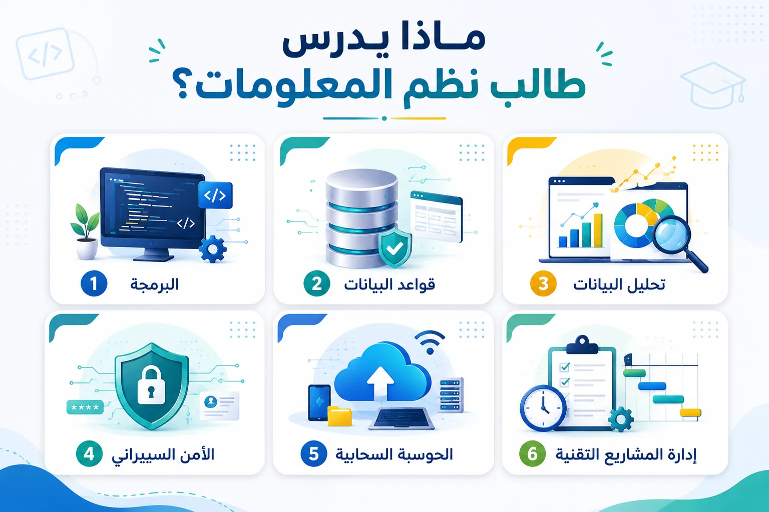 المواد الأساسية في تخصص نظم المعلومات