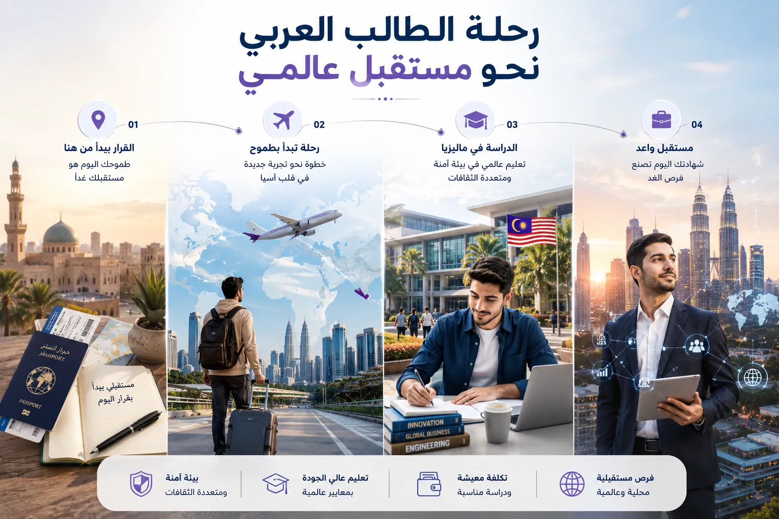 رحلة الطالب العربي من اتخاذ قرار الدراسة في ماليزيا إلى بناء مستقبل مهني عالمي