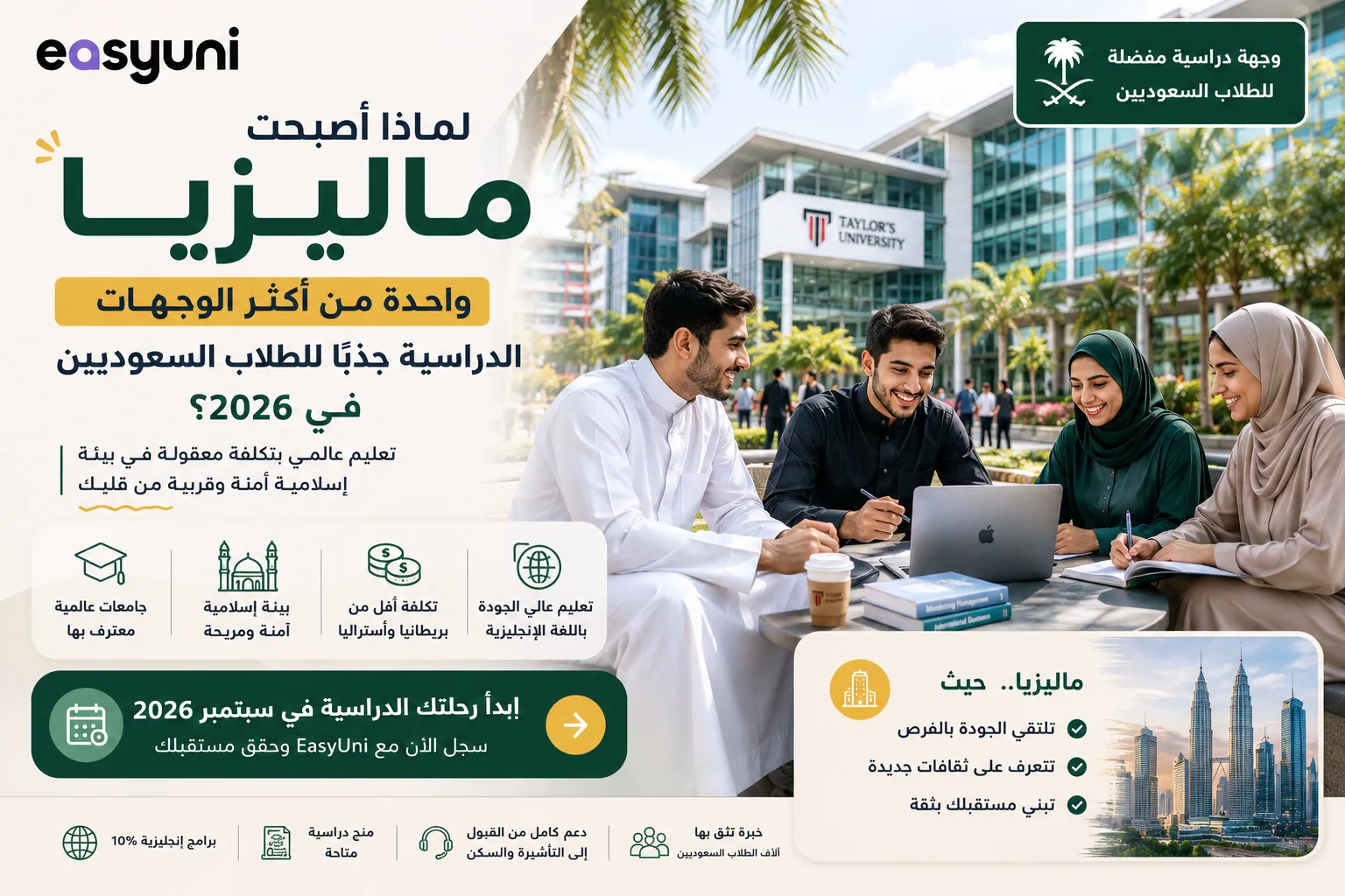Saudi students exploring study opportunities in Malaysia at internationally recognised universities in 2026