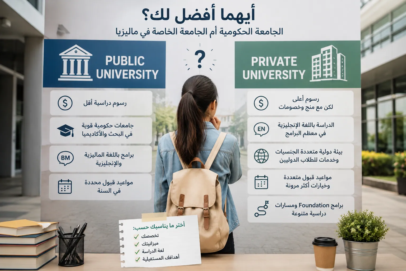 مقارنة بين الجامعات الحكومية والخاصة في ماليزيا لمساعدة الطلاب الدوليين على اختيار الجامعة المناسبة